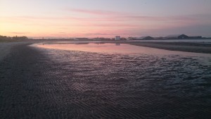 Stranby Strand aften i marts